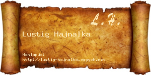 Lustig Hajnalka névjegykártya